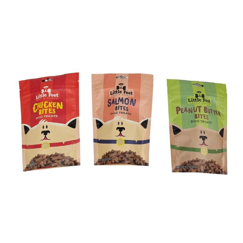 Custom Printed Flat Bottom Snack Pouhes with Matte Surface for Food Packaging Bag