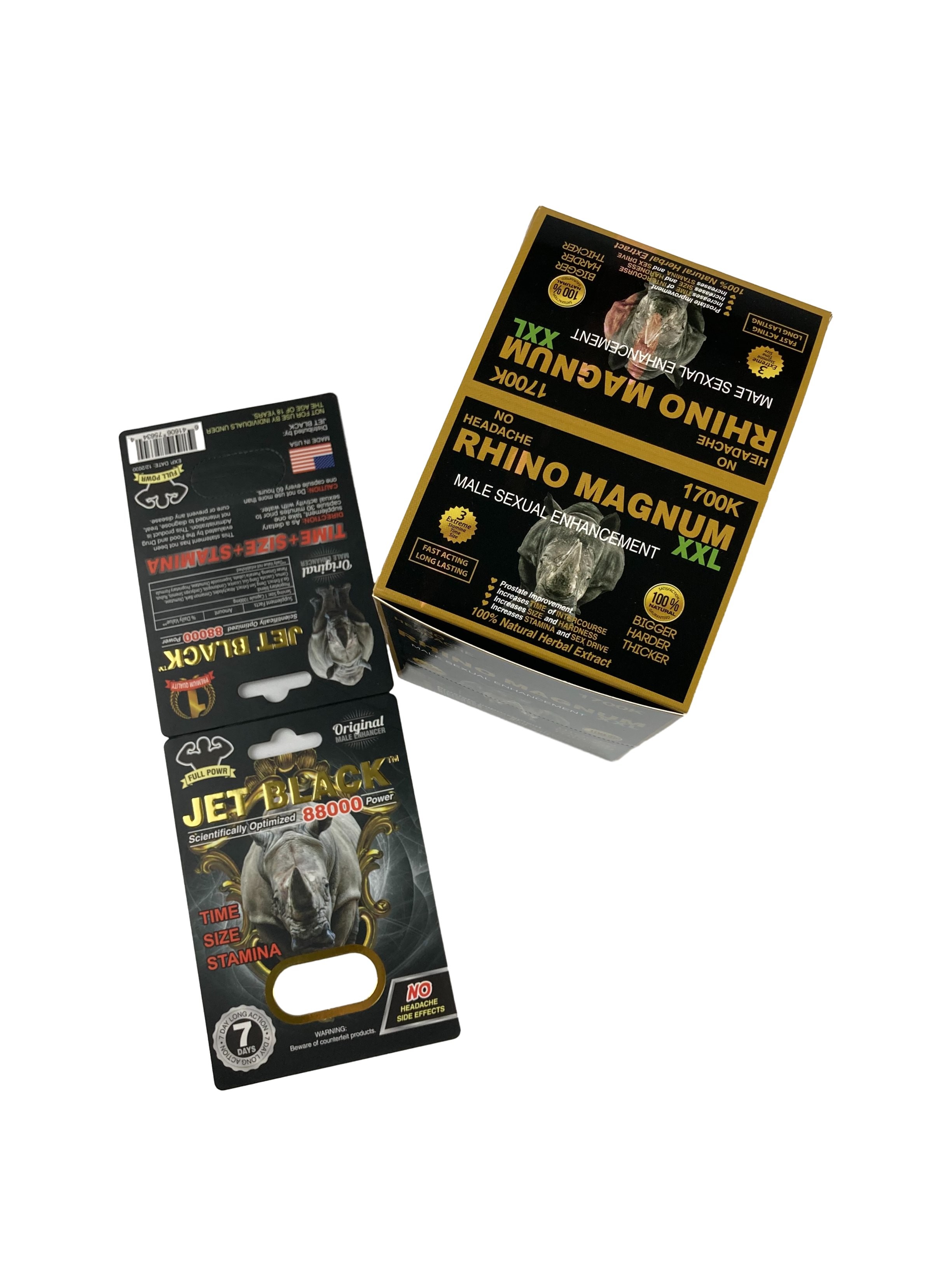 Wholesale Custom Printed Rhino Pill Tablets Packaging Paper Boxes with Paper Card Enhancement Pills Packaging