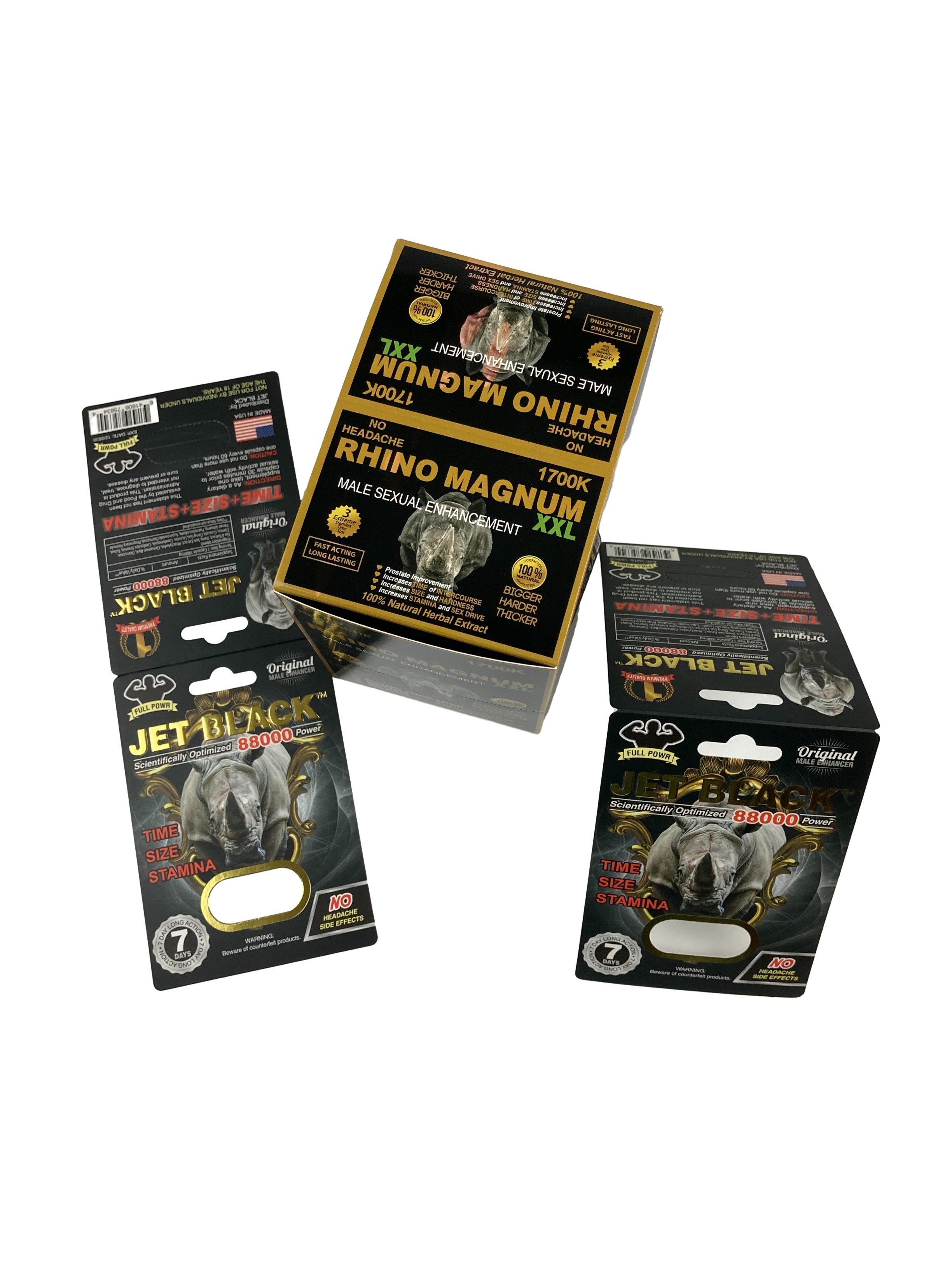 Hot Sale Custom Enhancement Pills Packaging Paper Card Rhino Tablet Pill Printed Paper Card with Blister