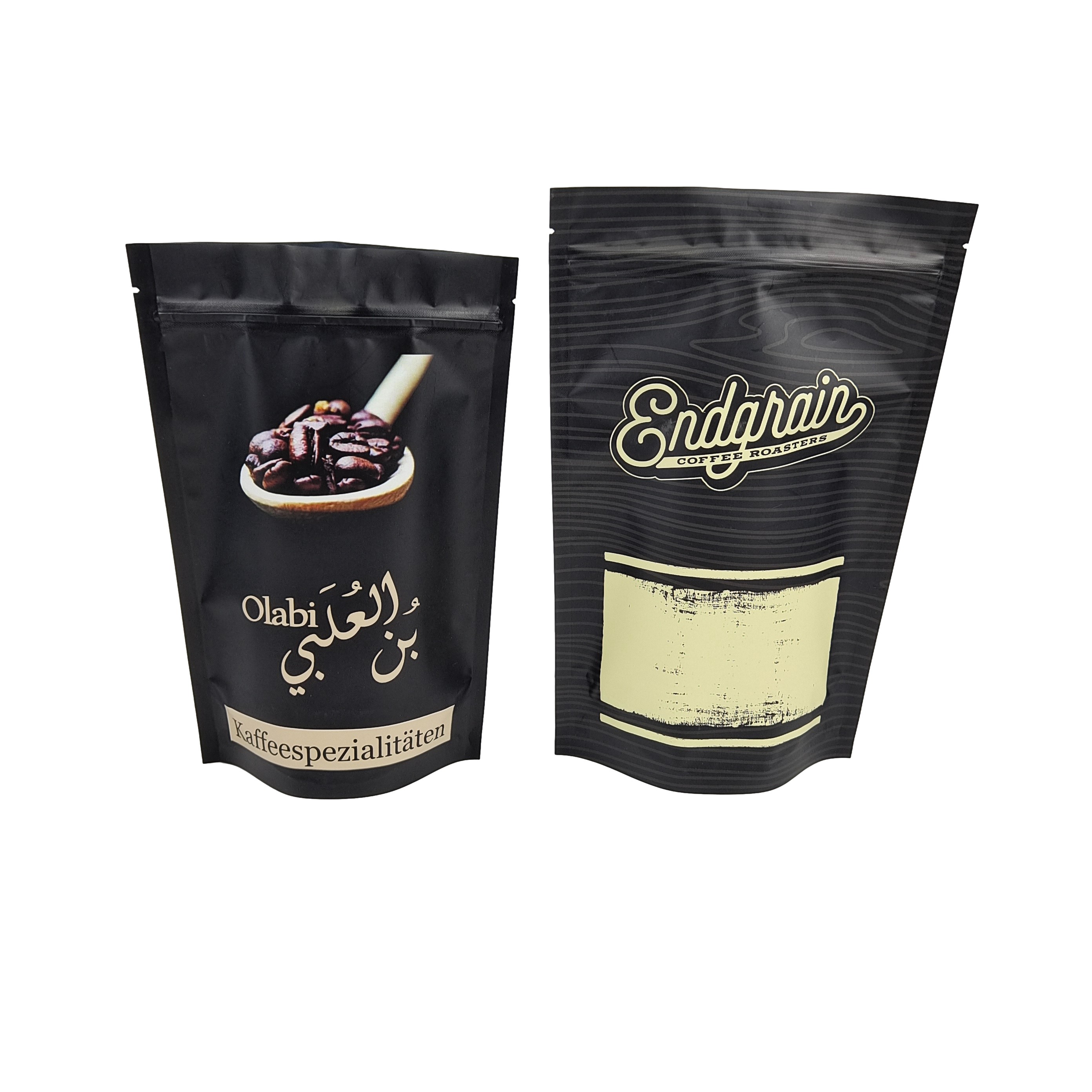 Heat Sealed Food Grade Doypack Baggies With Valves Custom Printed Stand Up Pouch Plastic  Ziplock Bags