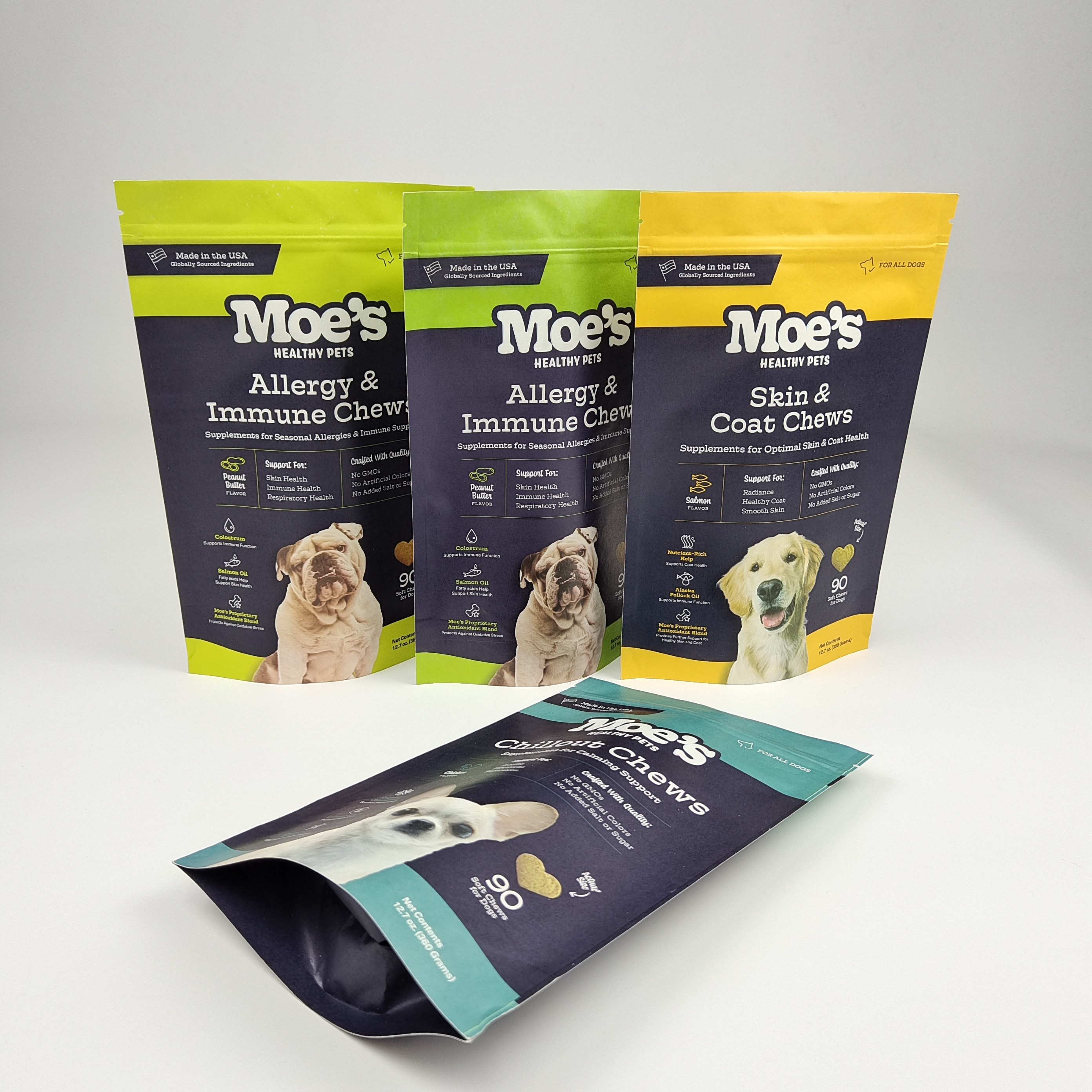 Wholesale Standing Packaging Custom White Doypack Kraft Paper Pouch Bag For Food Nuts Snack Packaging