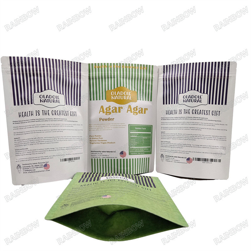 Custom Food Packages Reusable Pouch Environmentally-Friendly Material Kraft Paper Bags