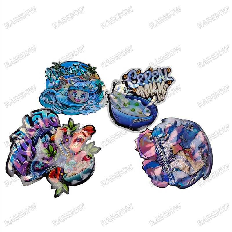 CMYK Pantone Colors 3.5g 7g 14g 28g Special Shape Bags with Eco-friendly Ink for Gravure Printing