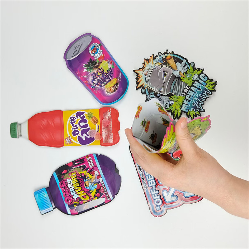 Custom Logo Print Design 3.5g Die Cut Stock Bags Irregular Smell Proof Bag Die Cut Mylar Zipper Bags