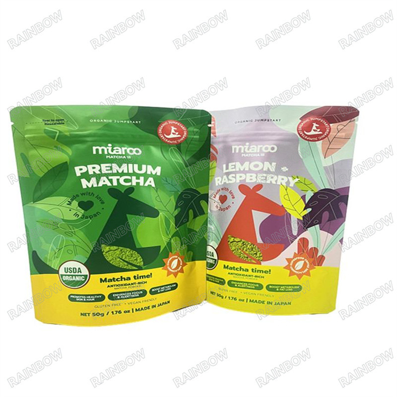 Digital Printing 100% Biodegradable Kraft Paper Bags Custom Manufacturers Stand Up Food Packaging Zipper Plastic Pouch C