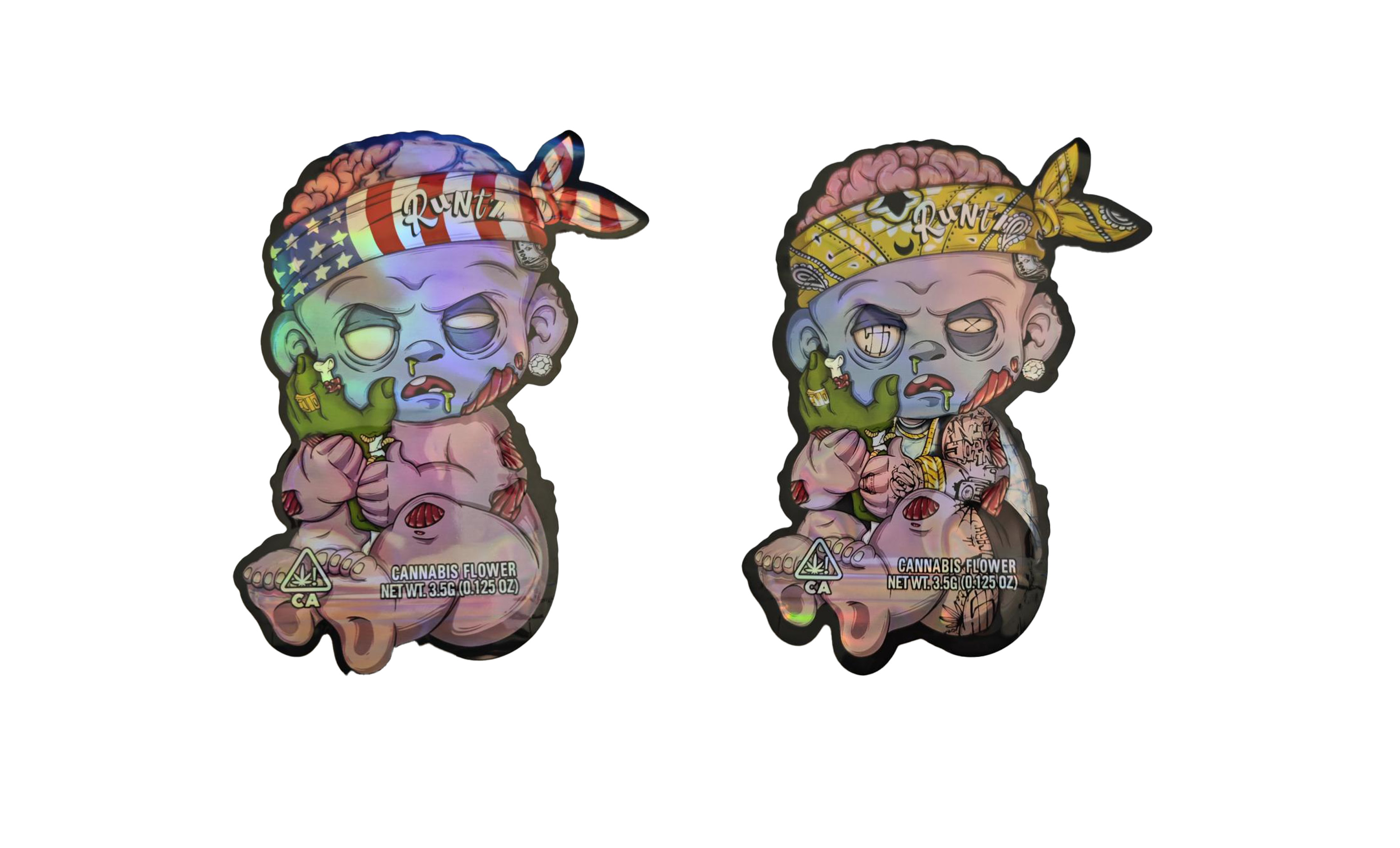 Custom Design Diecut Circle Dye Cut Mylar Bag Food Grade 3.5g Smell Proof Custom Shape Die Cut Mylar Bag