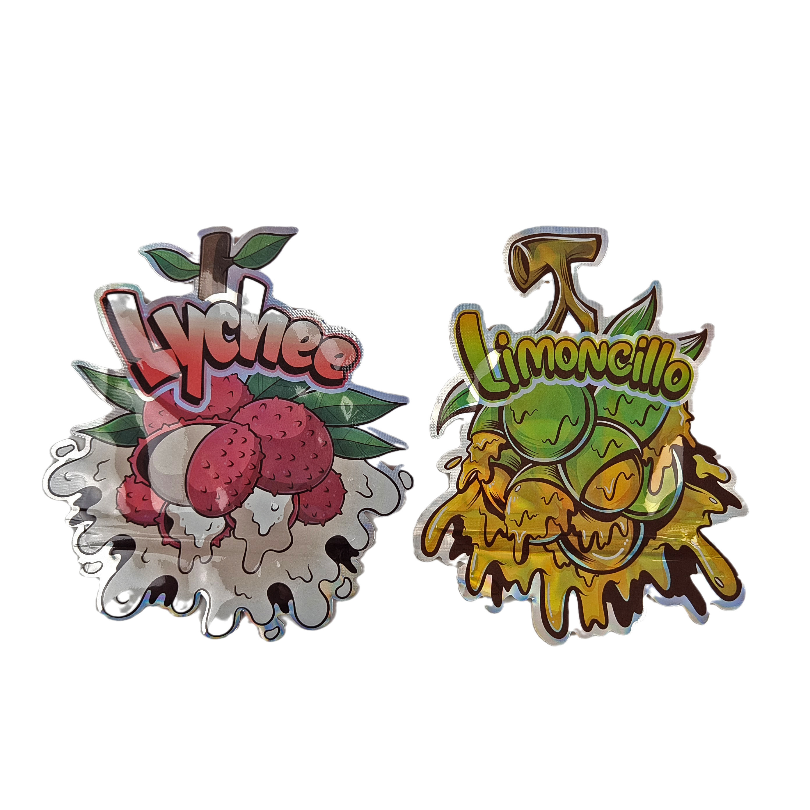 Custom Design Printed Irregular Resealable zipper Die Cut 3.5g Special Shaped Plastic Packaging Mylar Bag