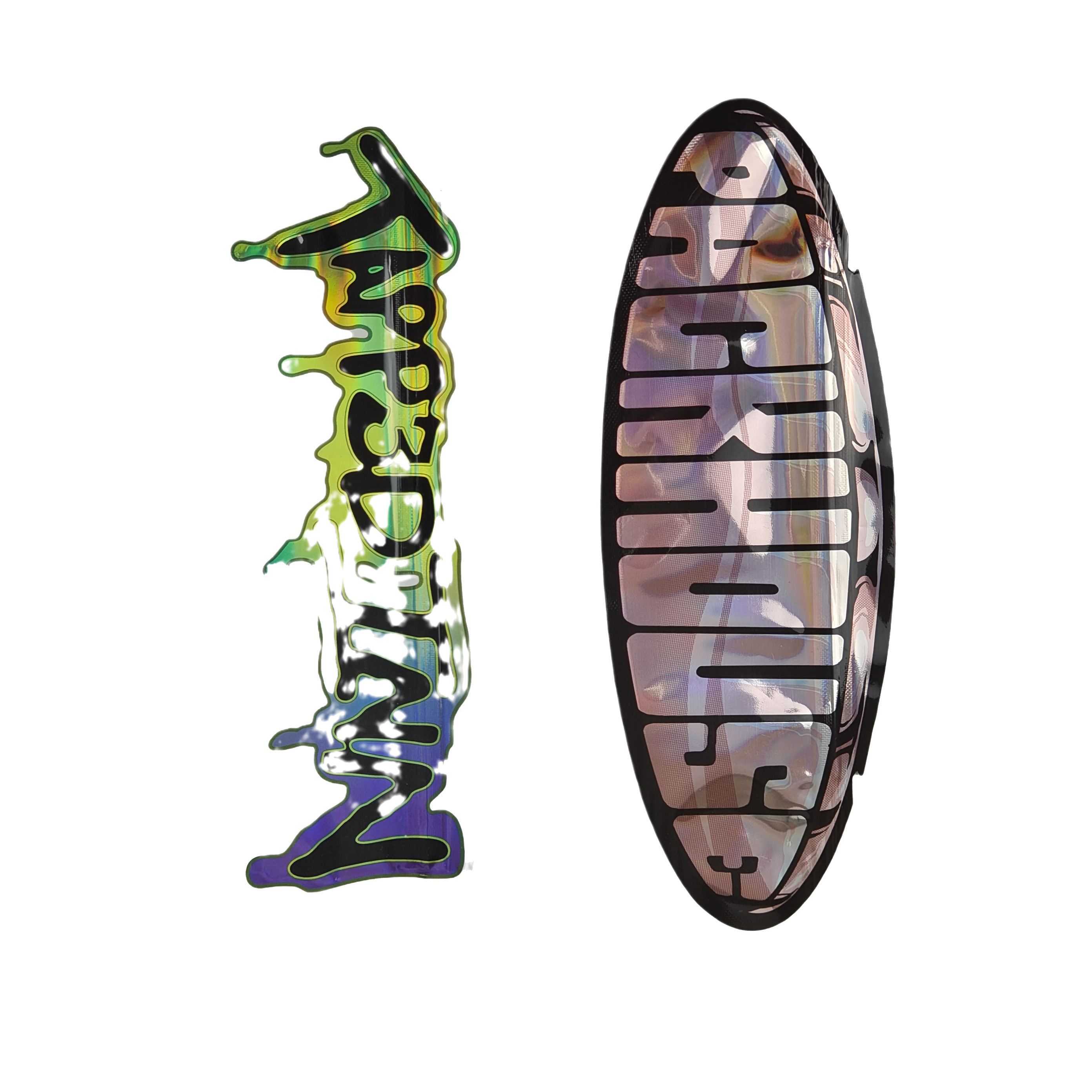 Custom 3.5g Holographic Die Cut Mylar Bags Irregular Shaped Packaging Zipper Smell Proof Die Cut Plastic Packaging Bag