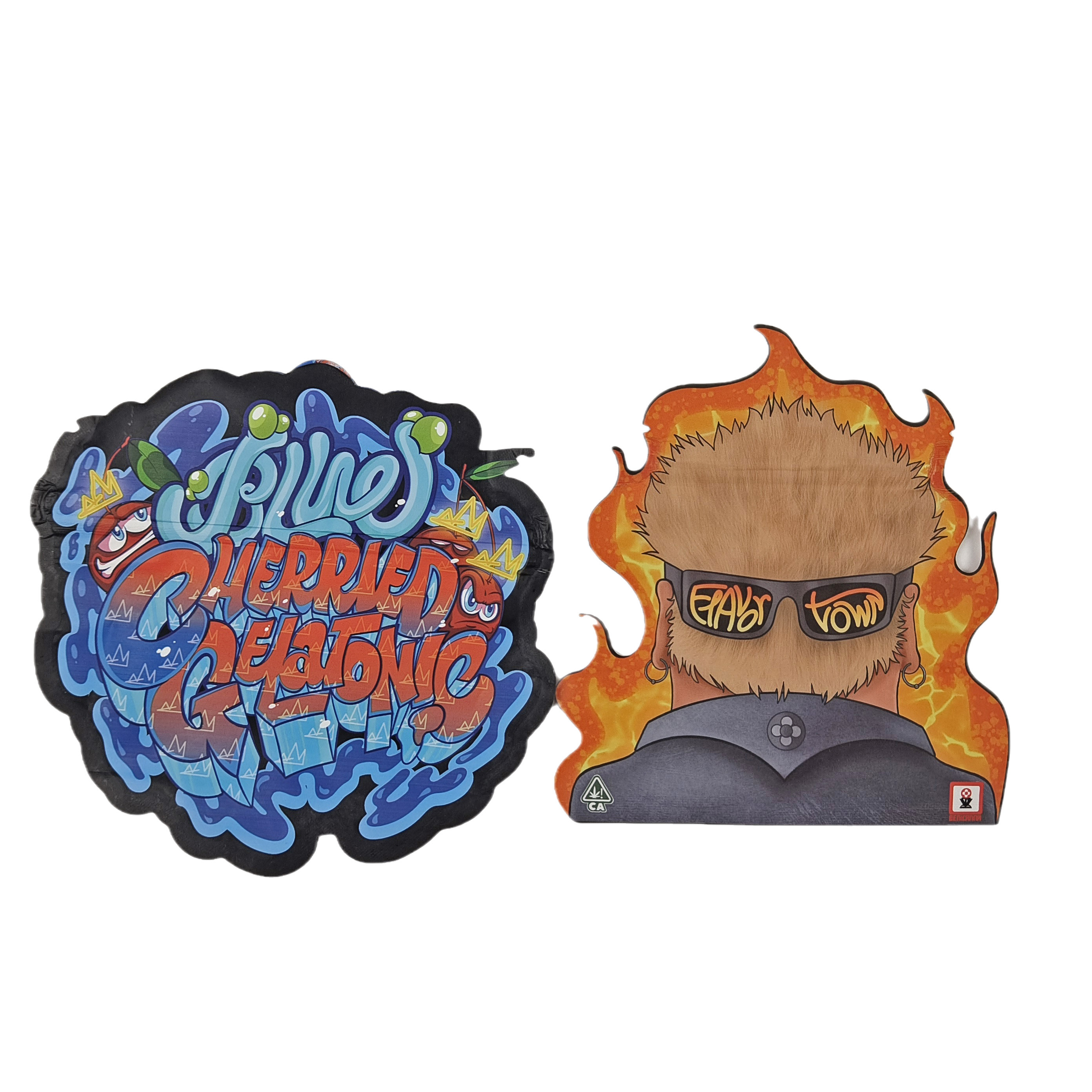 Custom Digital Printing Bags Packaging Holograph Foil Die Cut Special Shaped Ziplock Plastic Mylar 3.5g Die Cut Bags