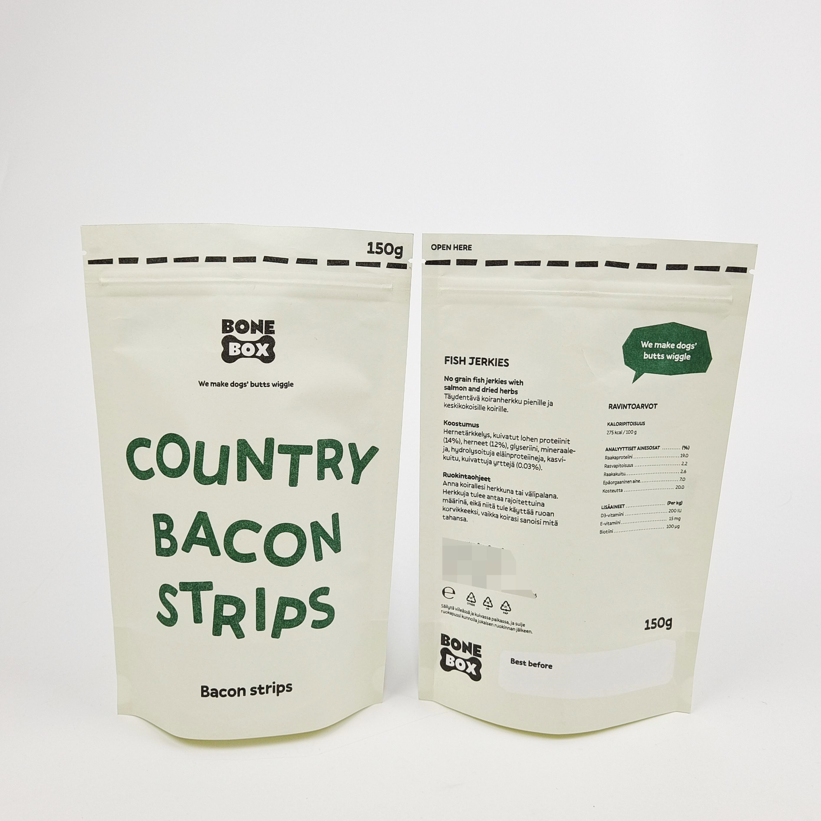 White Handle Material and Stand Included in Personalized Gift Sacks