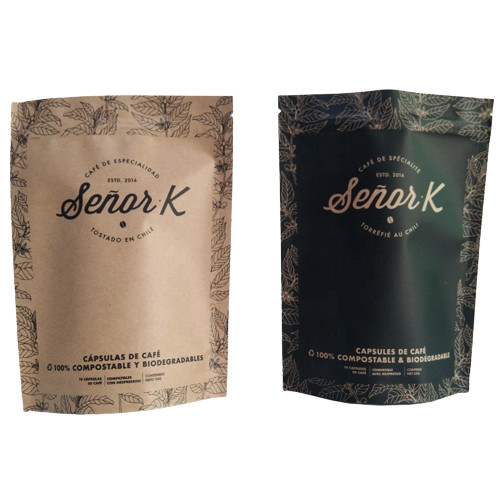 Flat Bottom Bag Food Packaging Film Plain White Printing Top Filling With Air Valve