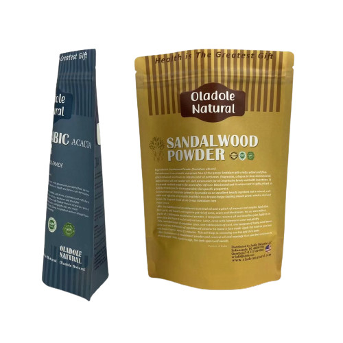 Kraft Brown Paper Snack Bag Packaging Stand Up Pouch Flat Bottom With Zipper