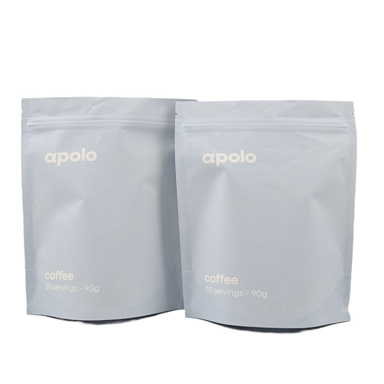 hot sale cuCstom Printed Eco Friendly Resealable Kraft Paper Pouch for Coffee Protein Powder