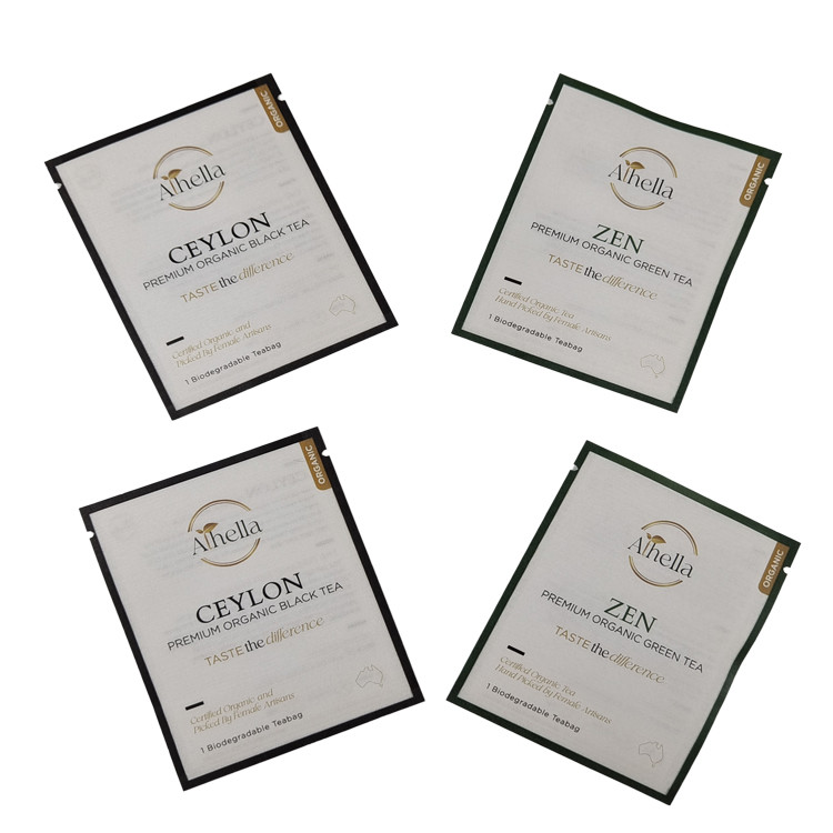 Custom Printed Biodegradable Small Sachet for Tea Coffee Powder Compostable Resealable Mylar Bags