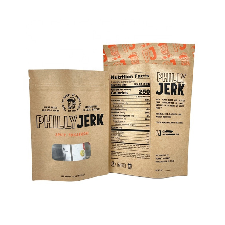 Custom Logo  Biodegradable White Kraft Paper Bags for Cookie Cake Nuts Edibles Mango Powder Pet Food Smell Proof