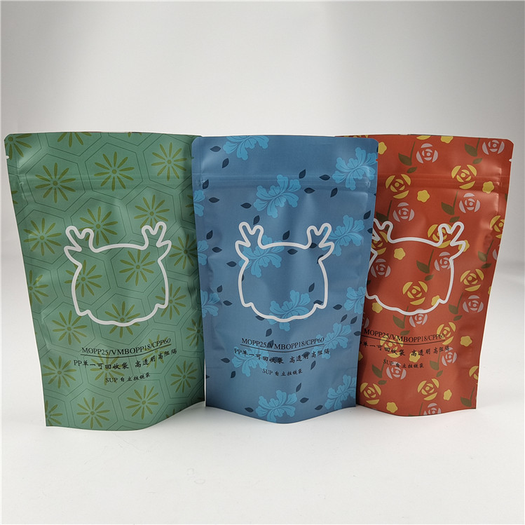 Customized Size Eco-friendly Snack Bag Packaging Matt Aluminum Foil Stand Up Pouch Ziplock Doypack Bag