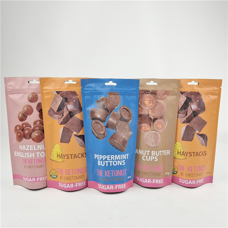 Top Quality Custom Logo Printed Advanced Laminating Stand Up Zipper Bags for Snack Bag Packaging