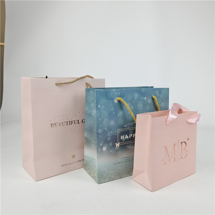 Newest Accepted Up to 10 Colors Available Custom Digital Printing Logo Printed Shopping Paper Bag Packaging