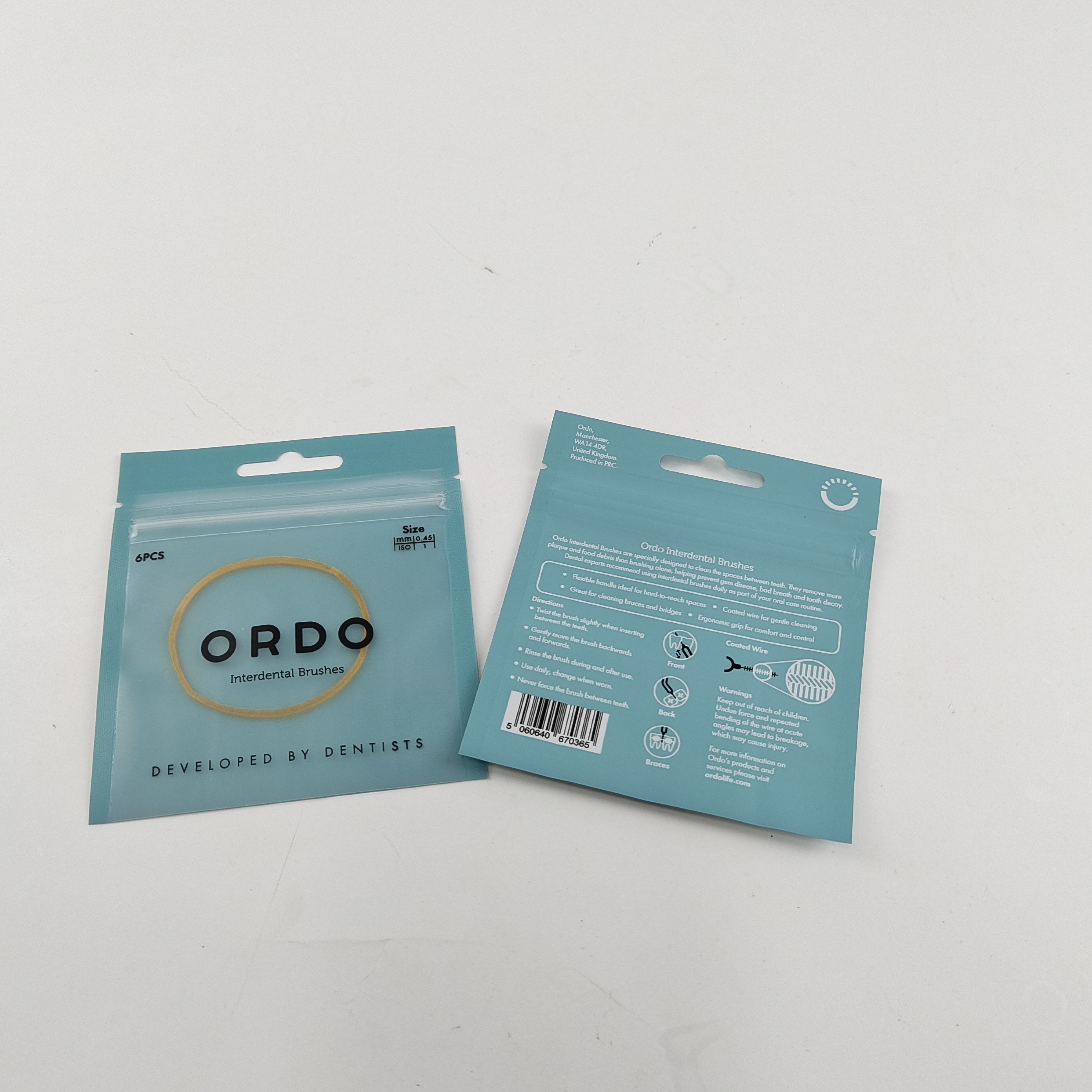 Eco-Friendly Best Selling RecyclableThree Side Seal Bags for Teeth Care Packaging With Zipper