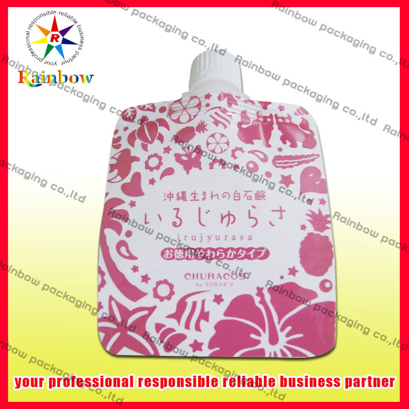 Stand Up Foil Spout Pouch Packaging Heat Seal For Juice , PET / AL / PE