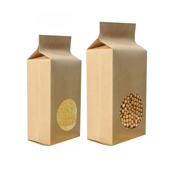 Self Standing Side Gusset 250 Gram Customized Paper Bags Supar Packaging With Window