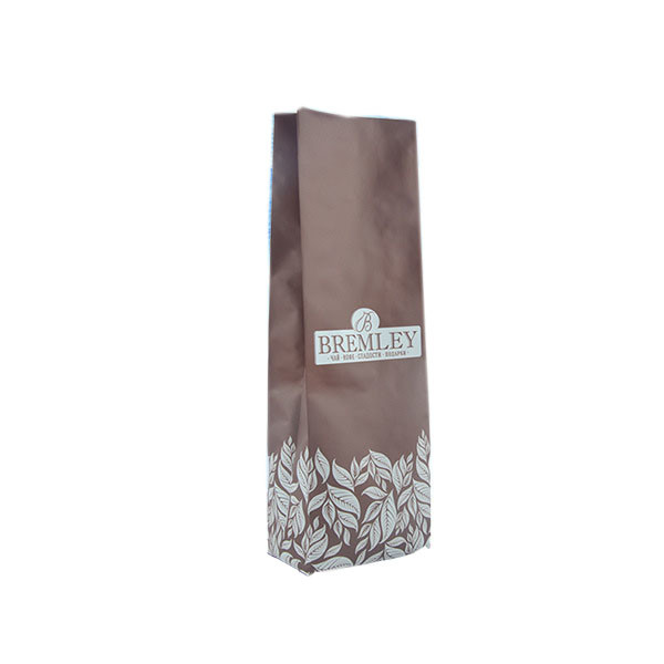 Flat Bottom Food Grade Eco Friendly Stand Up Pouches Coffee Packaging Degassing Valve