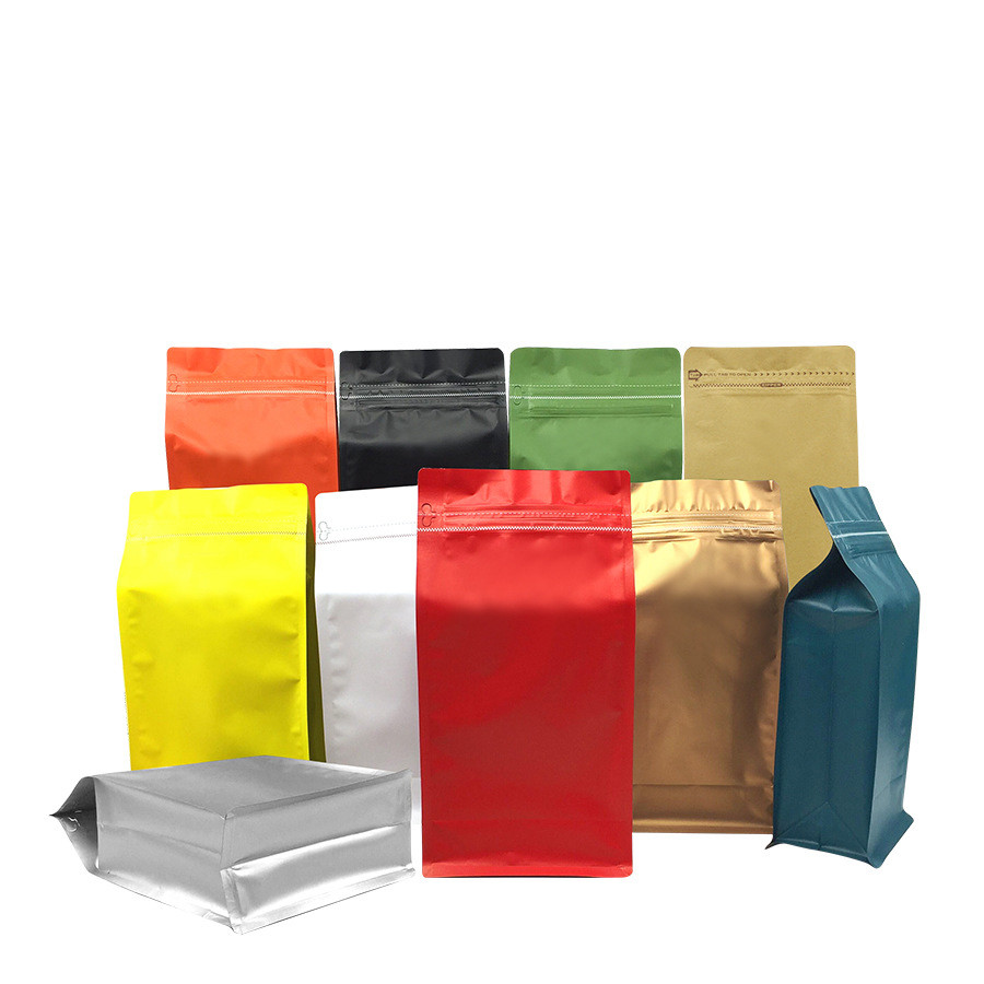 Heat Sealable Compound Stand Up Foil Food Coffee Tea Bag With Zipper 1kg 500g