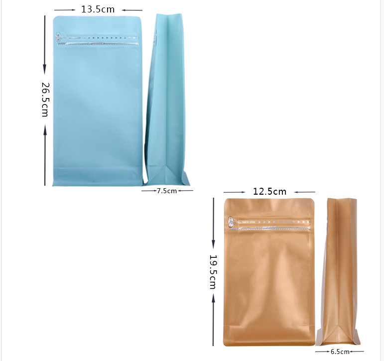 Reusable matt black Plastic Pouches Packaging stand up pouch for coffee bean