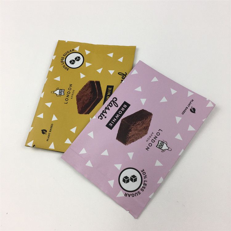 Moisture Proof 200g Back Side Seal Bags Cookies Chocolate Tear Notch Bags