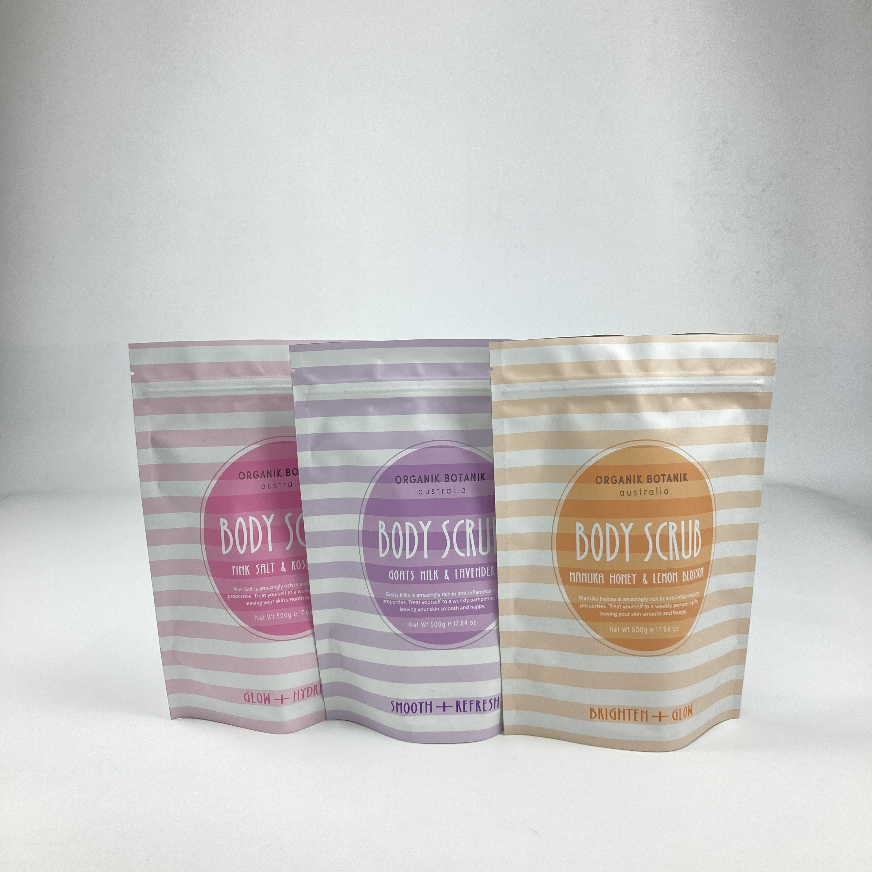 Custom Printed Bath Salts Body Scrub Stand Up Pouch Aluminium Foil bags