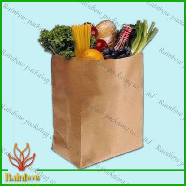 Brown Kraft Custom Paper Bags Recyclable Durable For Fruit