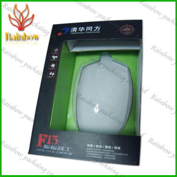 Paper Box Packaging With Plastic Transperent Window For Mouth / Electics
