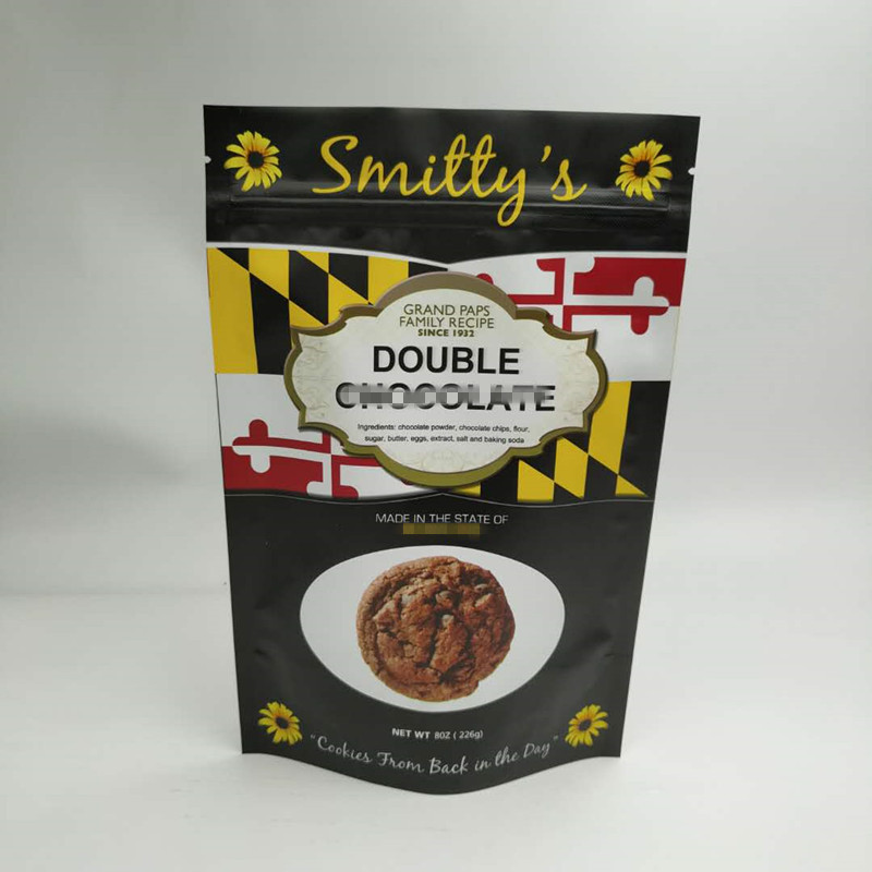 Stand Up Snack Bag Packaging Three Side Seal Round Corner With Zipper