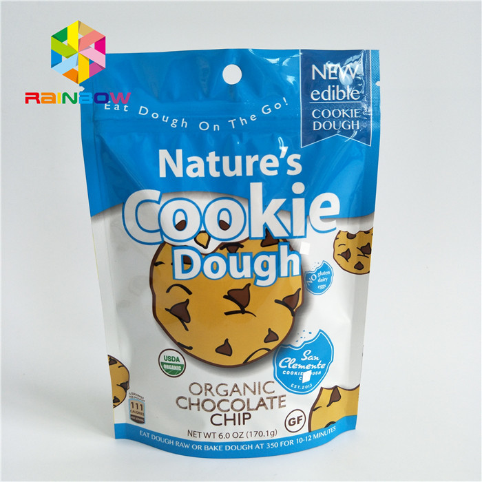 Reusable Stand Up Bags Customized Printing Tear Notches For Cookie
