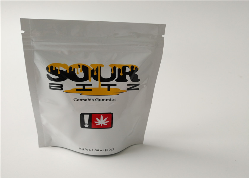 Buttom Closure Herbal Incense Packaging Gravure Printing With Airtight Zipper Seal