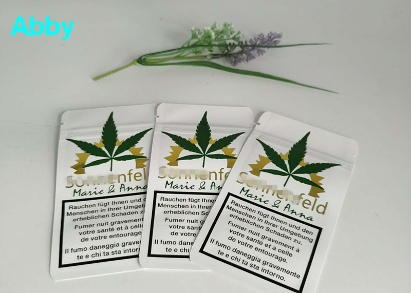 Gold Printing Resealable Plastic Bags CMYK Color With Customized Material