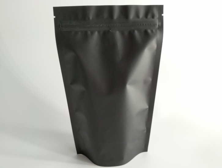 Matt Black Stand Up Pouch Bags 250g 500g 140 Micron Thickness Customized Print Logo