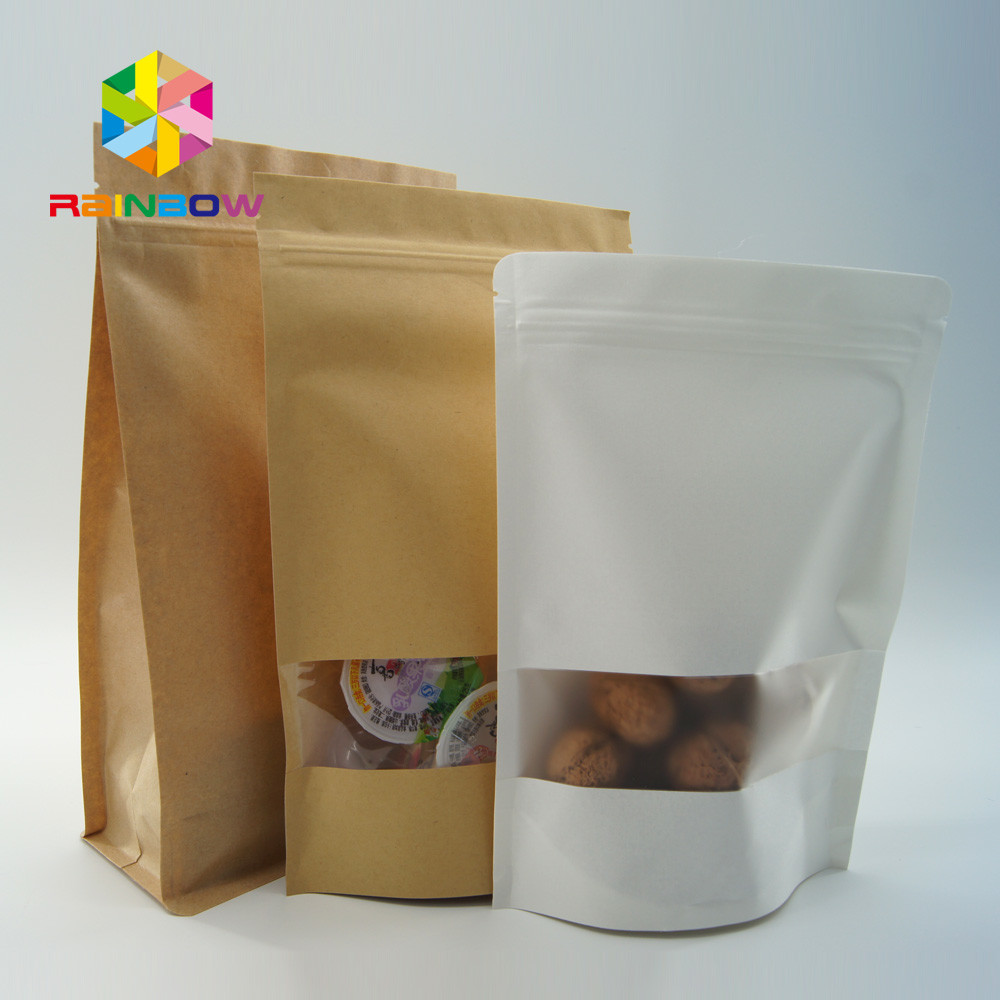Individual Small  Snack Food Packaging Customized Brown Kraft Paper For Popcorn