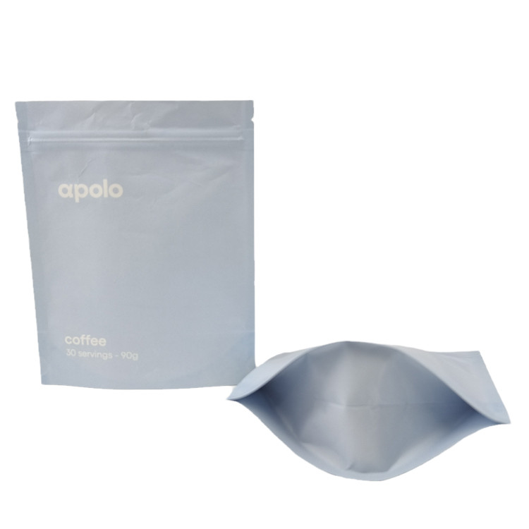 Custom Printed Kraft Paper Stand Up Zipper Bag Resealable Mylar Bags for Coffee Bean Powder