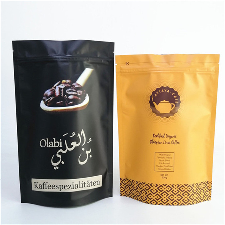 Customized Printing Stand Up Pouch with 120 Microns Thickness for FDA Food Safe Coffee Packaging