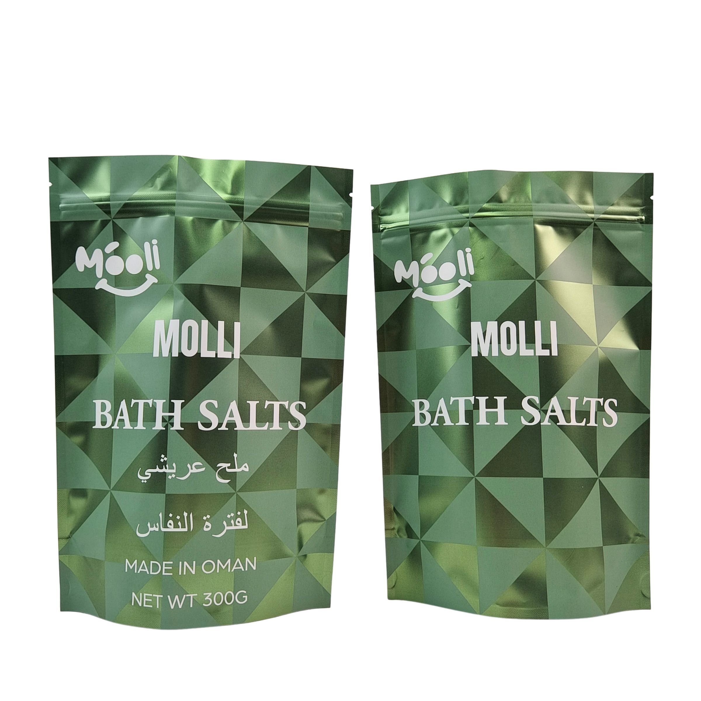 Stand Up Plastic Packaging For Body Scrub Pouch Bath Salt Natural Soak Mylar Bags With Zipper