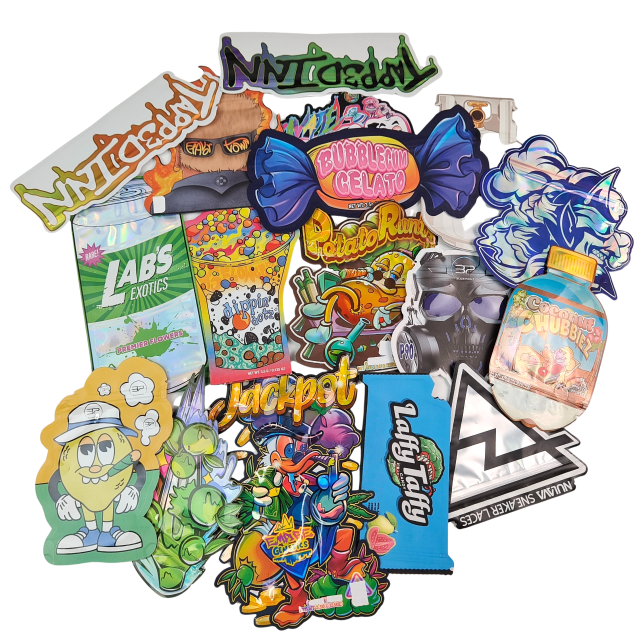 Rainbow Packaging Custom Die Cut Mylar Bags Special Shape 3.5g 7g 14g 28g Childproof Smell Proof Edible Plastic Flower Bag