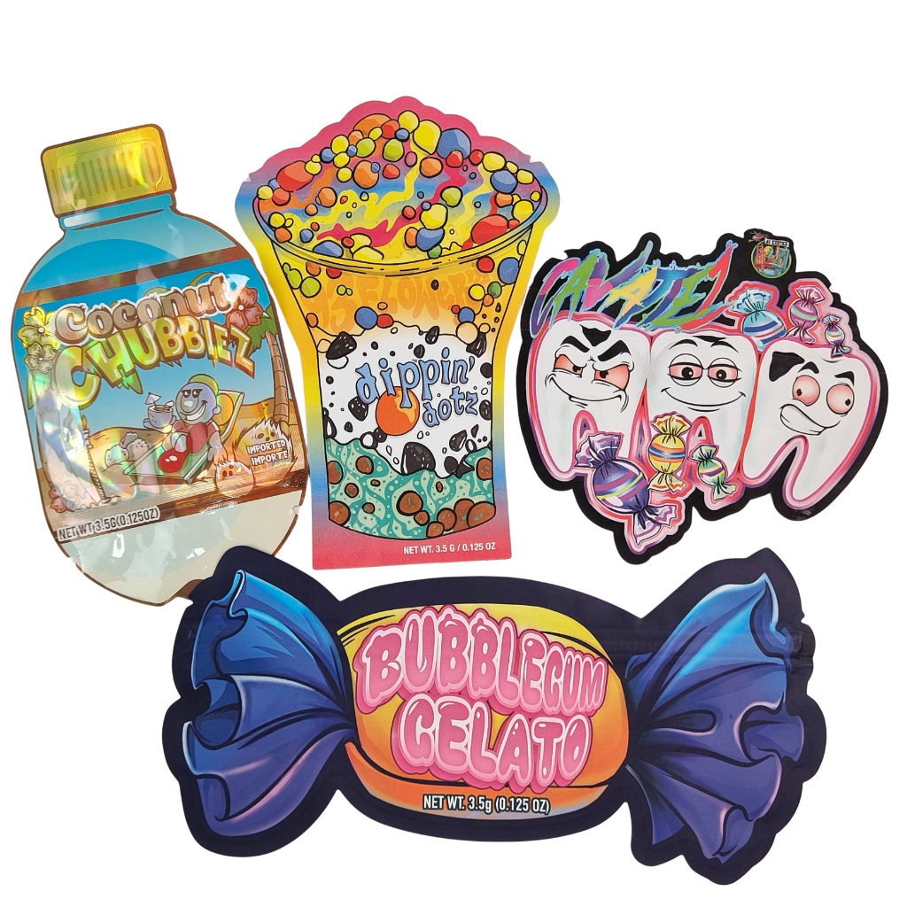 Customized Logo 3.5g 7g 14g Resealable PE Plastic Food Seal Packaging Zip Lock Foil Pouch Child Smell Proof Herb Gummy Mylar Bag