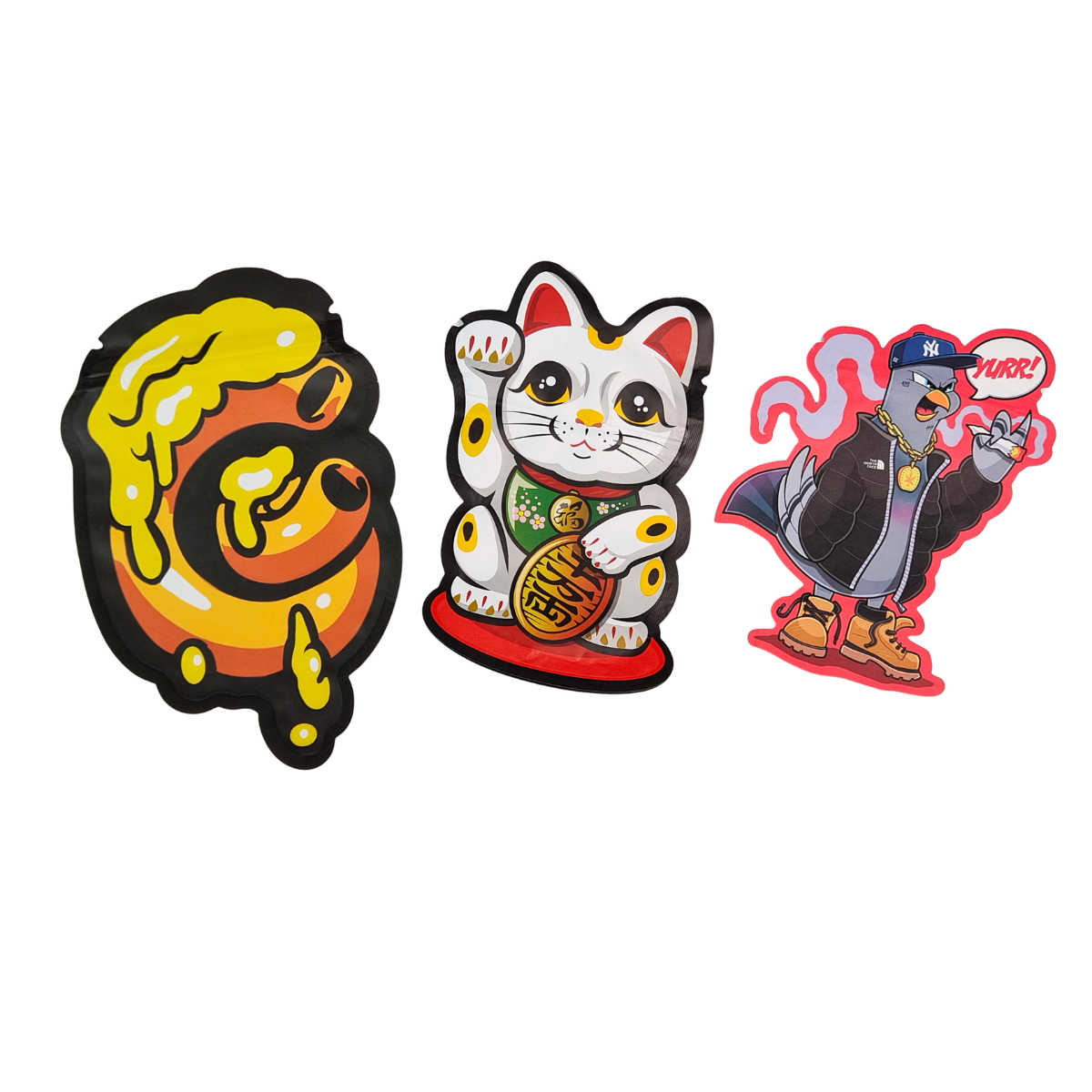 3 Side Seal Child Resistant Holographic Mylar Bag Aluminum Foil Snack Packaging Bag