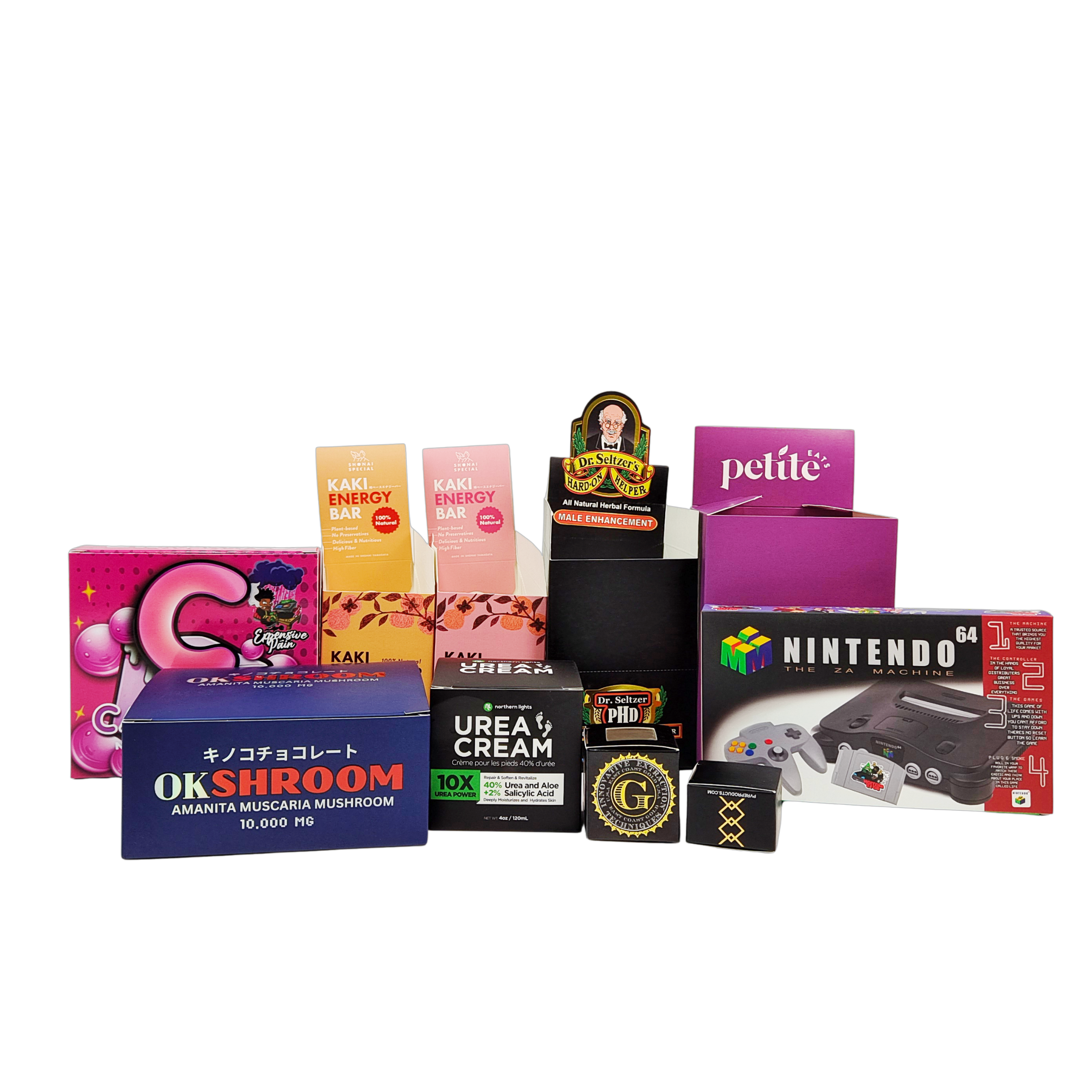 Personalized Foldable Kraft Paper Box with 350g Paperboard for Retail Counter Display