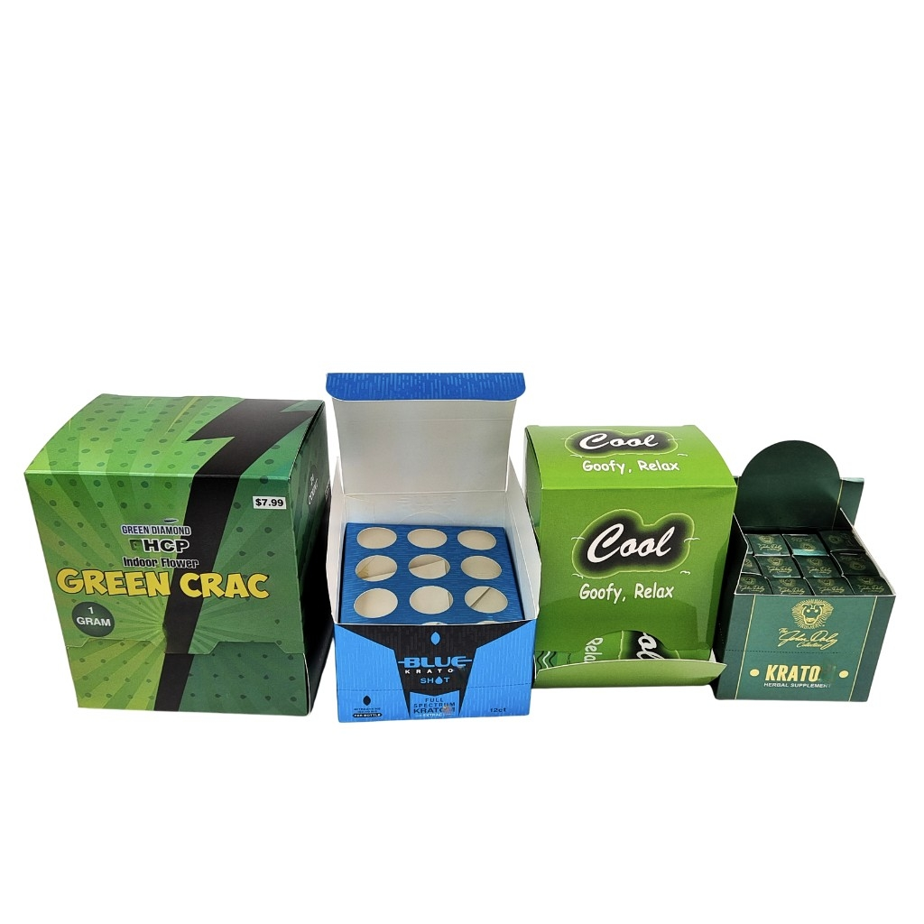 Recyclable Kraft Paper Kraft Kraft Box For Snack For Cookies Energy Bar Cosmetic Cardboard Counter Display Packaging Sponge