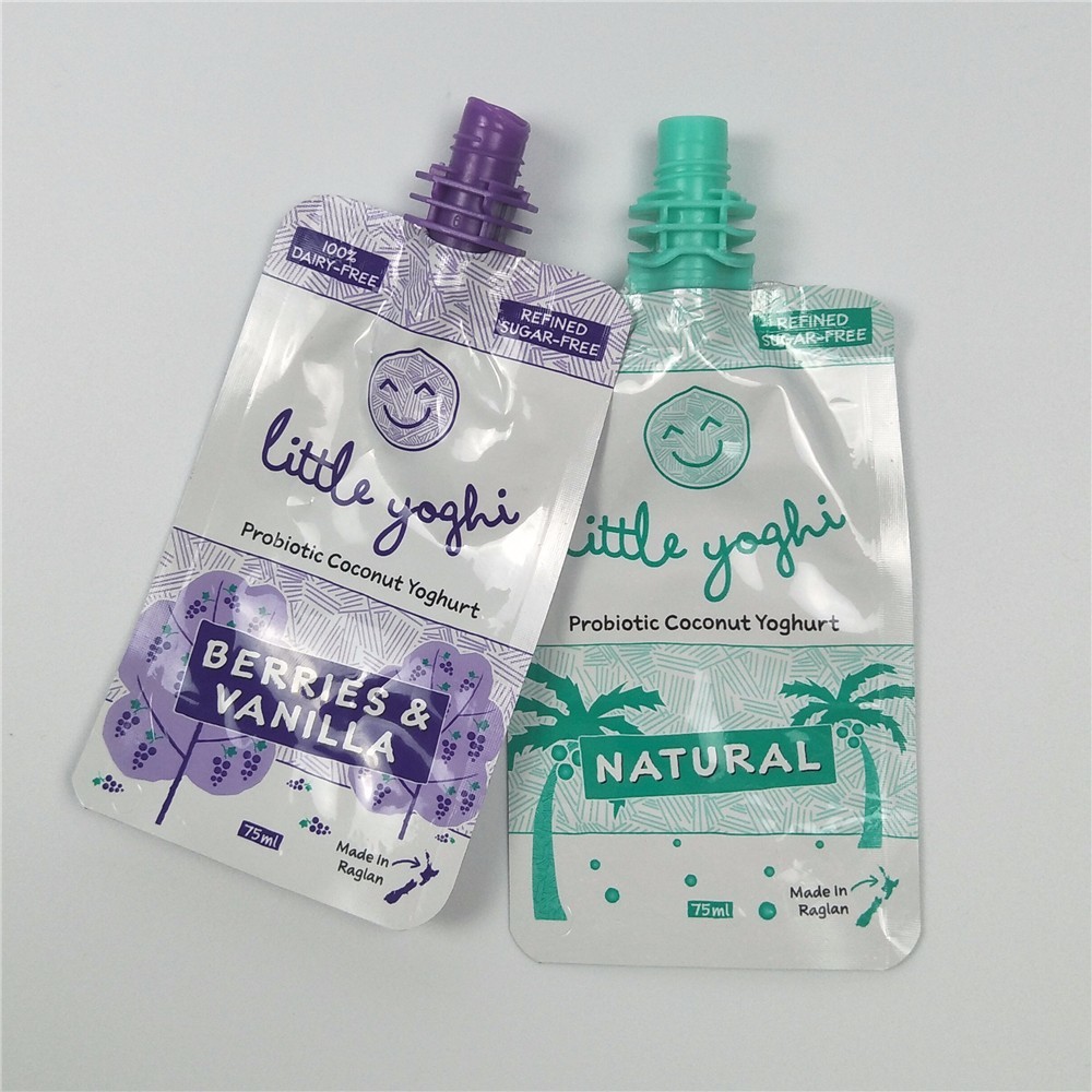 Custom Printed Spout Pouch Packaging , Clear Liquid Spout Bags Reusable For Drinks