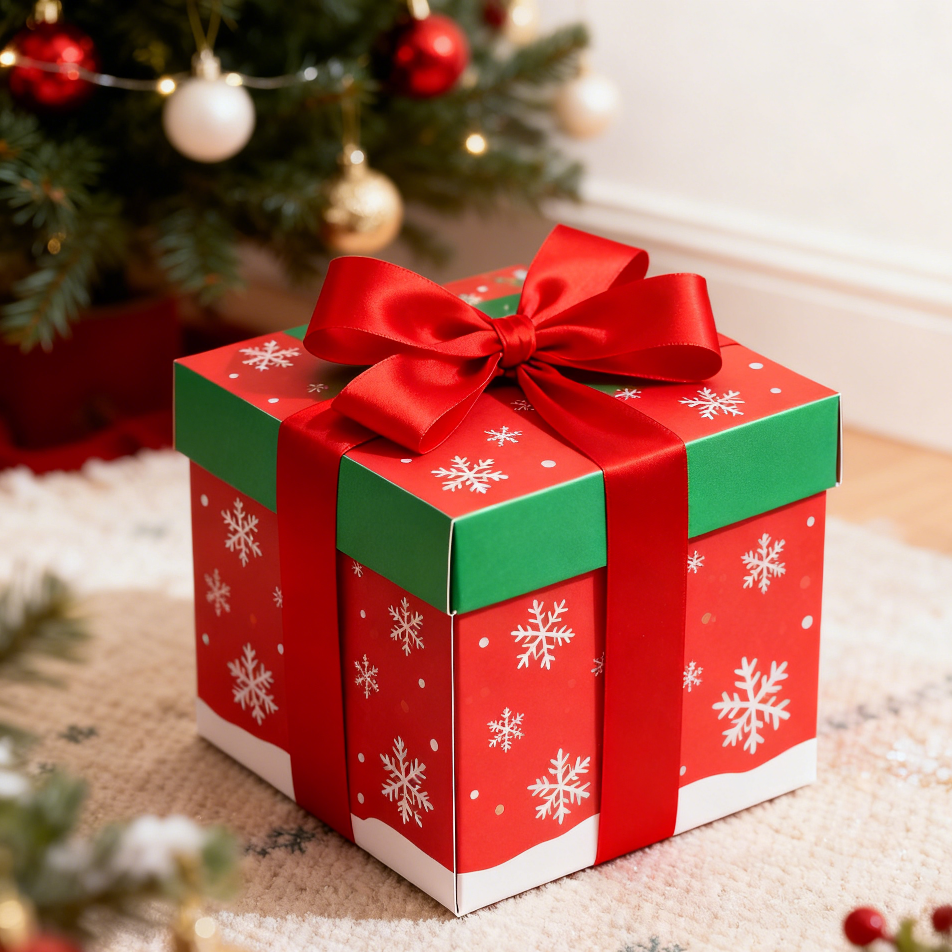 Recyclable Biodegradable Kraft Rectangle Gift Boxes Foldable Lid Ribbon UV Coating Matte Customized Birthday Christmas Gift Box