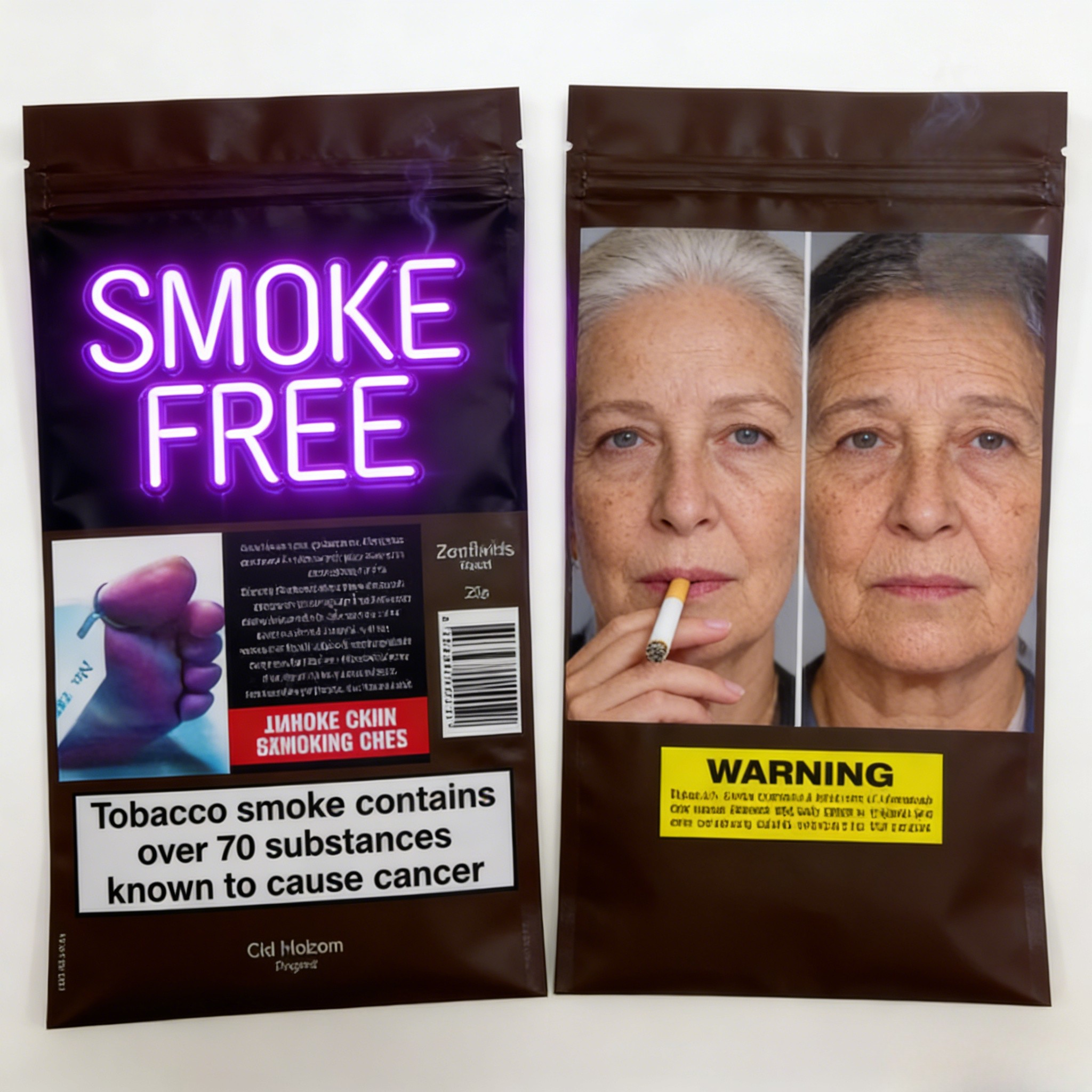  Resealable 3 Side Seal 25g 30g 40g 50g 100g Smoking Leaf Cigarette Bag  Rolling Tobacco Pouch With Zipper