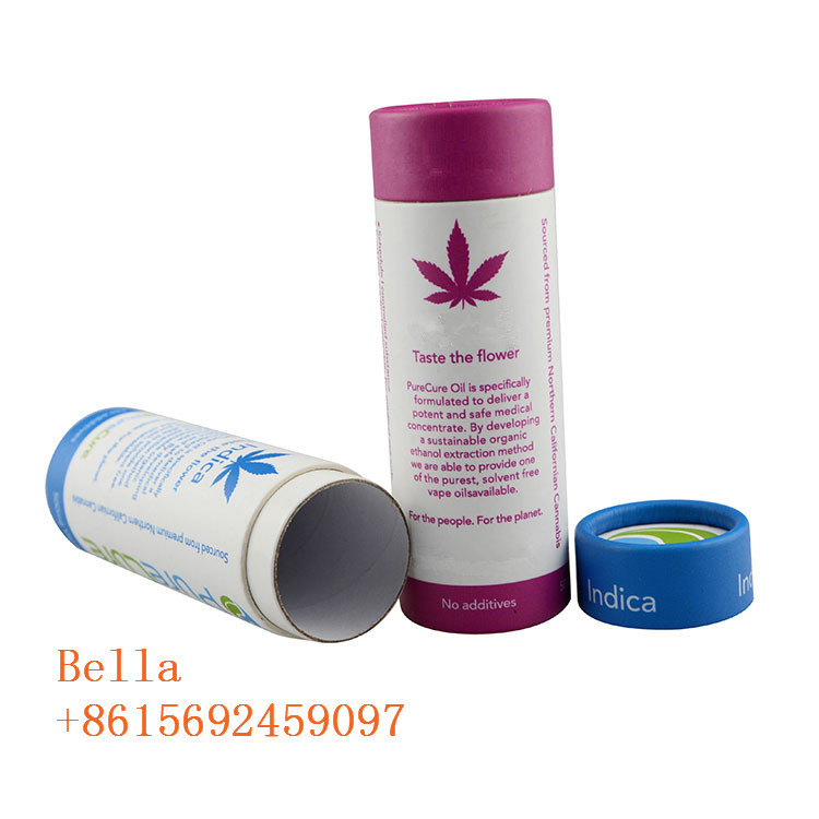 Round CBD Oil Paper Box Packaging Tube Cylindrical Shape Customized Logo For Herbal